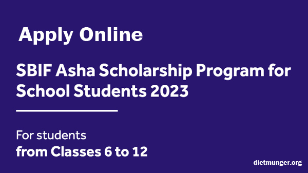 SBI Asha Scholarship Program For School Students 2023 Apply Online
